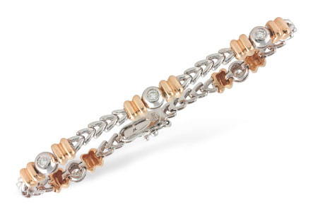 F241-95631: C054-64686 WITH ROSE GOLD BARS .45 TW