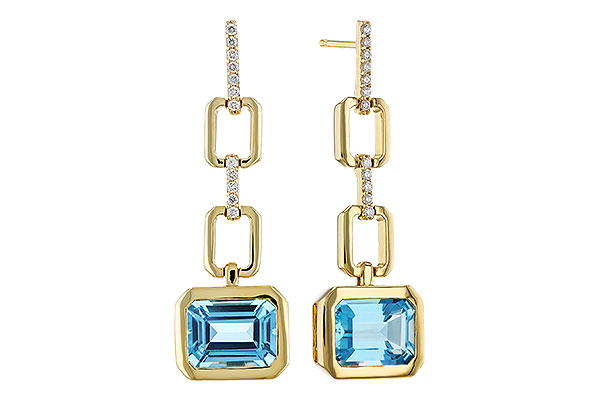 A329-22831: EARRINGS 3.20 BLUE TOPAZ 3.32 TGW (8x6MM BT)