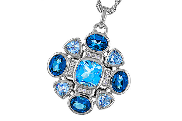 B329-21004: NECKLACE 3.19 TW BLUE TOPAZ 3.25 TGW