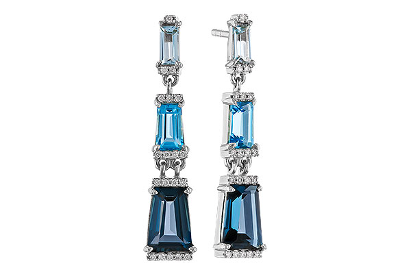 C329-21940: EARRINGS 2.55 BLUE TOPAZ 2.62 TGW