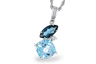 E329-21913: NECKLACE 2.37 TW BLUE TOPAZ 2.40 TGW