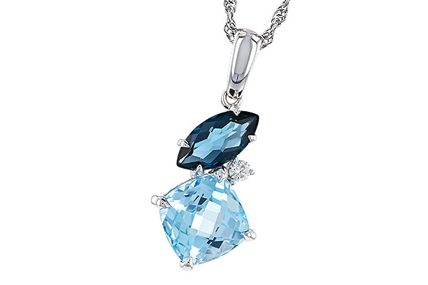 E329-21913: NECKLACE 2.37 TW BLUE TOPAZ 2.40 TGW