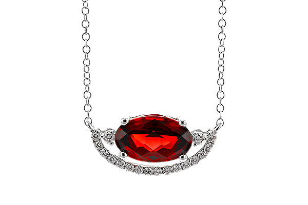 F329-20149: NECKLACE 1.94 GARNET 2.08 TGW (10x6MM GAR / 18")