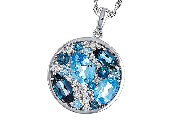 F329-21940: NECKLACE 2.31 TW BLUE TOPAZ 2.48 TGW