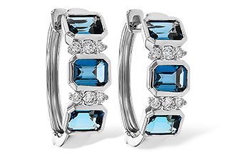 G329-20158: EARRINGS 1.37 TW LONDON BLUE TOPAZ 1.48 TGW