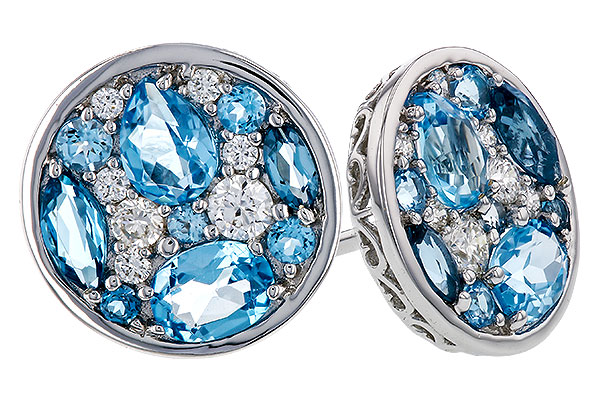 H329-21940: EARRINGS 1.02 TW BLUE TOPAZ 1.18 TGW