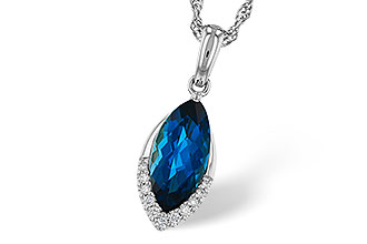 H329-25631: NECK 2.14 LONDON BLUE TOPAZ 2.20 TGW (12x6MM MQ)