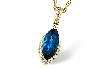 H329-25631: NECK 2.14 LONDON BLUE TOPAZ 2.20 TGW (12x6MM MQ)