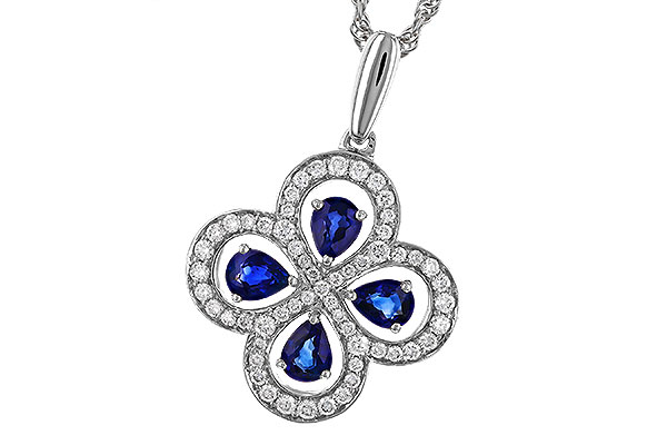 K329-20131: NECKLACE .68 SAPPHIRE TW .96 TGW